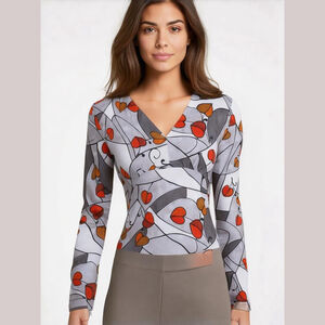 DOLCEZZA  Abstract Patterned Women's Top small NWT